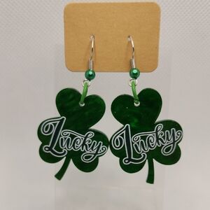 Green Shamrock Earrings